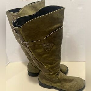 Essway Fashion Wear Classic Olive Green Knee-High Women’s Boots